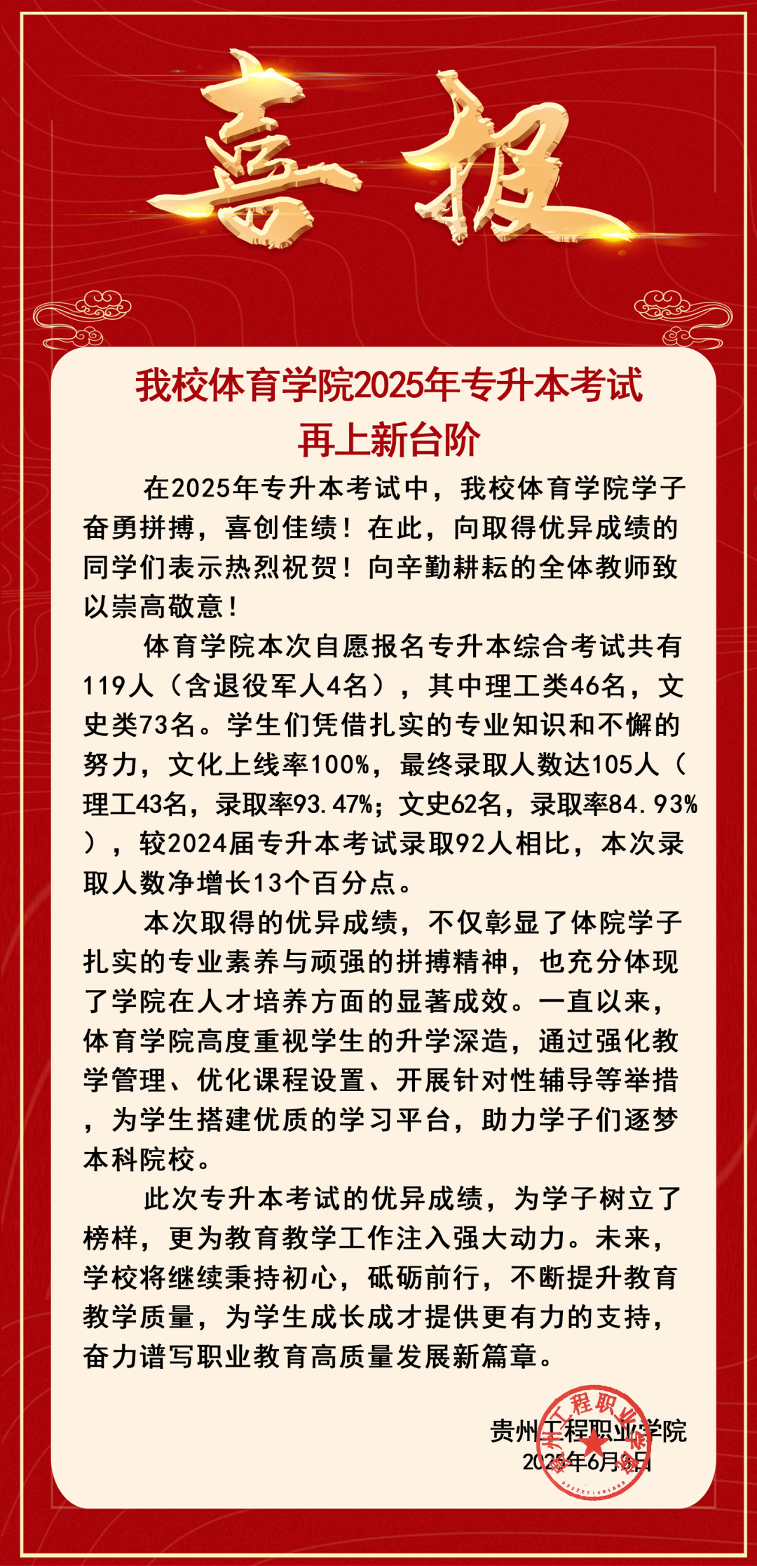 我校体育学院2025年专升本考试再上新台阶(图1)